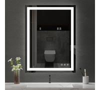 BesMirror 24x32 Inch LED Bathroom Mirror - Anti-Fog, Stepless Dimmable - 3 Color LED Mirror for Bathroom, IP54 Waterproof, Horizontal/Vertical