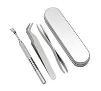 Besmrpg 3 Pcs Tick Remover Tools for Dogs Cats Professional Stainless Steel Dog Tick Removal Tool Kit with Storage Box Safe TickTweezers Shovel Double-Sided TickRemover for Humans Animals Dogs Cats
