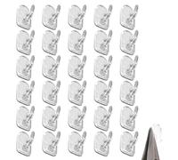 Besmrpg 30 PCS Self Adhesive Wall Hooks,Strong Sticky Hooks for Hanging, Small Plastic Transparent Stick on Hooks for Hanging No Drilling, Damage Free Towel Holders for Kitchen Bathroom Office