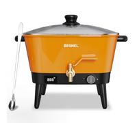 BESNEL Wax Melter for Candle Making, 8Qts Candle Wax Melting Pot with Spout for Soy Wax Soap Base, Electric Wax Melter for Candle Making with Temp Control, Easy Pour,Non-Stick(Orange)