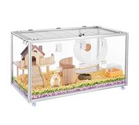 BESNEW Chewproof T Slot 2020 Aluminum Profile Hamster Cage,360° Transparent Ventilated Small Animal Cage,Standard Aluminum Profiles for DIY,Hamster Habitat for Guinea Pigs,Rats,Small Animals