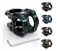 BESNIN 31.8 Bike Stem 35mm Short MTB Stem 0 Degree Handlebar Riser Aluminum Alloy 31.8mm Handlebar Clamp for Mountain Bike, Enduro, DH, Gravel, BMX & E-Bike (Camo Black/Green)