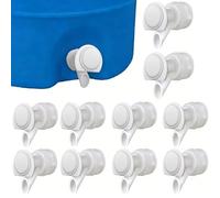 BesNPT 10 Pack White Plastic Push Button Water Spigot,Reusable Spigot Compatible with Igloo 2, 3, 5, and 10 Gallon Water Cooler,Durable Water Cooler Spigot for 2-10 Gallon Water Jugs Replacement Part