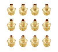 BesNPT 12 Pack Barb Crimp Pex 1/2" x 3/4" Male NPT Adapter, Brass Fittings for Pex Pipe