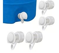 BesNPT 4 Pack White Plastic Push Button Water Spigot,Reusable Spigot Compatible with Igloo 2, 3, 5, and 10 Gallon Water Cooler,Durable Water Cooler Spigot for 2-10 Gallon Water Jugs Replacement Part