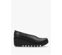 Beso Black Leather Wedge Court Shoes - Black Leather / 40