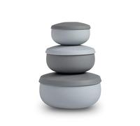 Beso Vida Silicone Bowl with Lids - Leak-Proof Silicone Food Storage Container | Freezer, Microwave, and Oven Safe | Ideal for Soup Freezer & Meal Prep - BPA-Free Containers (Rocky Gray)