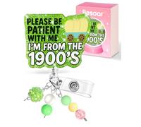 Besoar Badge Reel Retractable - Funny I'm from The 1900's Badge Reel Holder with Alligator Clip, Gift for Nurse Office Worker Medical Student ID Accessories