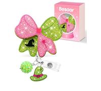 Besoar Funny Nurse Badge Reel - Cute Nursing Badge Holder Retractable with ID Clip, Bowknot Badge Reel with Alligator Clip for Office Work Hospital Medical Student Nurse Week Graduation Gifts