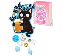 Besoar Funny Nurse Badge Reel - Cute Nursing Badge Holder Retractable with ID Clip, Cat Stay Hydrated Badge Reel with Alligator Clip for Office Work Hospital Medical Student Nurse Graduation Gifts