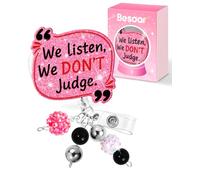 Besoar Funny Nurse Badge Reel - We Listen We Don't Judge Nursing Badge Holder Retractable with ID Clip,Name Tag Card Accessories with Alligator Clip for Office Student Work Hospital
