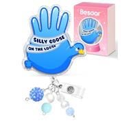 Besoar Nurse Badge Reel Retractable - Cute Silly Goose Badge Reel Nursing, Beadable Badge Holder with Alligator Clip, Office Medical Worker Pediatric Student Nurse ID Badge Clip Accessories Gifts