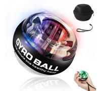 BeSokar Gyroball Wrist Exerciser Ball Auto Start 5 Level Resistance Light Control Gyroscopic Forearm Trainer Arm Strengthening Arm Finger Wrist (Transparent Case)