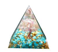 Besorgone Tree of Life Orgonite Pyramid for Positive Energy Turquoise Stone with Citrine Crystal Healing Chakra Orgone Meditation Tool