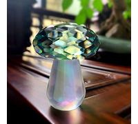 Besot - 3 Colors Crystal Mushroom Figurines Ornament Glass Craft Home Table Decoratons, Lady Kids Gift With Gift (Green)
