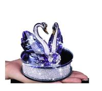 Besot - Exquisite Handmade Crystal Swan Crystal Animal Figurines Glass Car Ornament Decor Couple Swan with Base Home Decor Xmas Gift (blue)