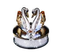 Besot - Exquisite Handmade Crystal Swan Crystal Animal Figurines Glass Car Ornament Decor Couple Swan with Base Home Decor Xmas Gift (yellow)