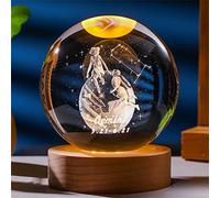 Besot Laser Engraved Zodiac Sign Crystal Ball Miniature 3D Crystal Craft Decoration Glass Sphere Home Decoration Accessories Gift (Gemini, 2.36 Inches)
