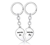BESPMOSP 2PC Weirdo 1 and Weirdo 2 Keychain Set Friendship Gifts Best Friend Keychain Graduation Gifts