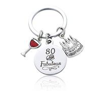 BESPMOSP 80th Birthday Keyring for Women - Mum's 80th Gift & Present