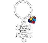 BESPMOSP Couple Keyring Anniversary Puzzle Keyring Valentine's Day Gifts for Her Him I Love You Gifts for Boyfriend Girlfriend Husband Wife Christmas Birthday Romantic Gift Anniversary Present