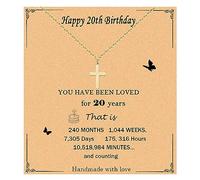BESPMOSP Cross Necklace Dainty Cross Pendant Choker Necklaces for 20th Birthday Gifts Gold Jewelry for Women Girls Simple Cute Gold Cross Necklaces for Family Friends (20th Cross Necklace)