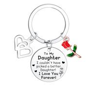 BESPMOSP Daughter Keyring Birthday Gifts for Daughters from Mum Dad I Love You Daughters Graduation Gift Encouragement Gift for Teen Girls Adult Daughter Present