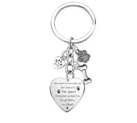 BESPMOSP Dog Memorial Keyring Sympathy Gifts for Loss of Dog Mum Dad Remembrance Gift for Dogs Lover Gifts Pet Memorial Gifts Paw Charm Keyring