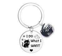 BESPMOSP Funny Cat Keyring Gifts for Women Black Cats Keyring for Cat Lovers Dad Mum Owner Gift Christmas Birthday Halloween Basket Stuff Cute Cats Stuff