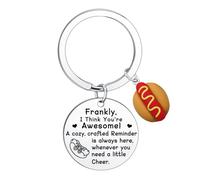 BESPMOSP Funny Hot Dog Gifts for Women Men Inspirational Gifts for Women Motivational Keyring Emotional Positive Gifts for Daughter Son Sister Friends Birthday Gifts