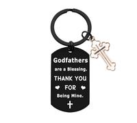 BESPMOSP Godfather Keyring Religious Gifts for Men Thank You Gifts for Godfather Christian Keyring Baptism Gifts from Goddaughter Godson Father’s Day Gift Birthday Gifts