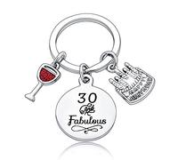 BESPMOSP Happy Birthday Gifts Women Keychains Teen Girls Keyrings Jewellery Presents For Mum Grandmother (30th birthday)