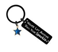 BESPMOSP Inspirational Keyring Never Let Anyone Dull Your Sparkle Jewellery Stocking Stuffers for 16-18 Years Old Women Men Motivational Gift for Daughter Son Friends Birthday Graduation Gift