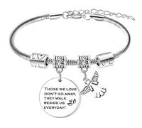 BESPMOSP Memorial Bracelet Sympathy Gifts for Loss of Loved Ones Guardian Angel Charm Bracelet for Loss of Mother Father Remembrance Gifts