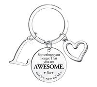 BESPMOSP Sometimes You Forget You're Awesome Letter Keyring Initial Alphabet Keychain for Women Men Inspirational Keychain for Daughter Son Brother Sister Coworker Best Friend (L)