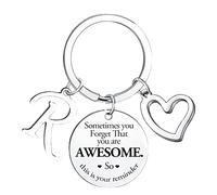 BESPMOSP Sometimes You Forget You're Awesome Letter Keyring Initial Alphabet Keychain for Women Men Inspirational Keychain for Daughter Son Brother Sister Coworker Best Friend (R)