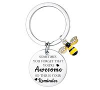 BESPMOSP Somtimes You Forget You Are Awesome Gift Bee Keyring Inspirational Gifts for Women Colleague Teacher Best Friend Birthday Gifts Graduation Gifts