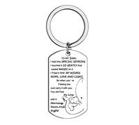 BESPMOSP Son Gifts Inspirational Keyring Christmas Birthday Gifts for Son from Mom Dad Keychain to Teen Boys Best Wishes Hope Keyring My Love With It Morning, Noon, And Night (Son Keyring)