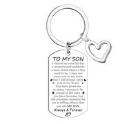 BESPMOSP Son Gifts Keyring for Son Inspirational Gifts Son Keyring Encouragement Gift for Christmas Birthday Gifts for Son from Mum Dad
