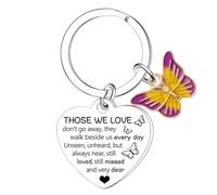 BESPMOSP Sympathy Gifts for Loss of Loved One Memorial Keyring Those We Love Don't Go Away Thinking of You Gifts Bereavement Gifts Memorial Gifts for Loss of Mother Father Remembrance Gifts