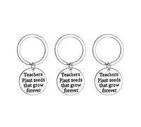 BESPMOSP Teacher Appreciation Keychain Teacher's Day Birthday Graduation Thank You Jewelry Best Friend Keyring (3PCs - Round Teachers Plant Seeds That Grow Forever)