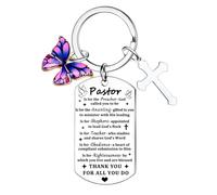 BESPMOSP Thank You Gifts for Pastor Keyring Religious Gifts for Women Men Christian Keyring for Pastors Appreciation Gifts Birthday Gifts for Preacher