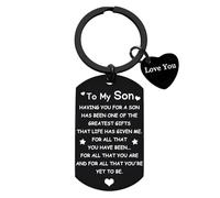 BESPMOSP To My Son Keyring for Son Birthday Gifts from Mum Dad Father’s Day Gifts for Adult Son Present