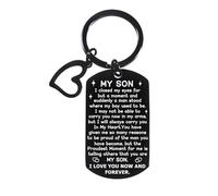 BESPMOSP To My Son Keyring Son Birthday Gifts from Mum Dad Inspirational Gifts Encouragement Gift for Sons Graduation Gifts for Him