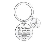BESPMOSP You Are Braver Than You Believe Inspirational Keyrings For Women Best Friend Keyring for Women Men Inspirational Gifts Birthday Gifts For Friend Personalised Gifts (My Best Friend)