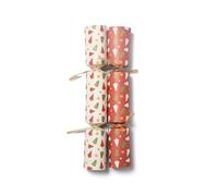 Bespoke 77 Eco Friendly Kraft Christmas Crackers 12 Inch/30cm Length x 5cm Diameter - Metal Gifts for Restaurants & Hotels, Cafes (Red/Cream, Xmas Tree/Star Print) - CASE OF 24