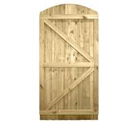 Bespoke Arch Top Wooden Garden Gate, 7ft x 3ft Feather Edge Fully Framed | Up to 210cm High x 90cm Wide, Made to Measure, Heavy Duty, Pressure Treated, Pedestrian Rear Gate Entry, Side Gate Entrance