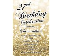 Bespoke Candy Delights 20 Personalised Black & Gold Birthday Party Invite Invitations ANY AGE CAN BE DONE Surprise can be added 18th 21st 30th 40th 50th 60th 70th 80th 90th REF BD96
