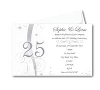 Bespoke Candy Delights Beautiful Personalised 25th - Silver Wedding Anniversary Invites - Invitations With Envelopes REF A9 (90)