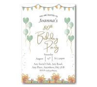 Bespoke Candy Delights Personalised 80th Birthday Party Invitations Invites Ladies Mens With Envelopes ANY AGE Can Be Done Ref B78 (50 Invites)